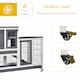 image 6 of PawHut Wooden Indoor Rabbit Hutch Elevated Bunny Cage with Enclosed Run W/Wheel