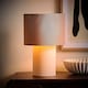 image 3 of ValueLights Bobby Mocha Colour Clash Duo Fabric Table Lamp & Bulb | Brown