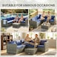 image 6 of Outsunny 4 Pieces Rattan Garden Furniture Sofa Set with Coffee Table | Blue | Blue | 124 x 66 x 62 cm (Loveseat); 66 x 66 x 62 cm (Corner); 58 x 58 x 36 cm (Table)