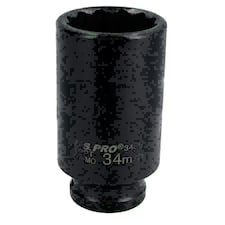 34mm Metric 1/2" Drive Deep Rear Hub Axle Nut Socket 12 Sided Bi-Hex