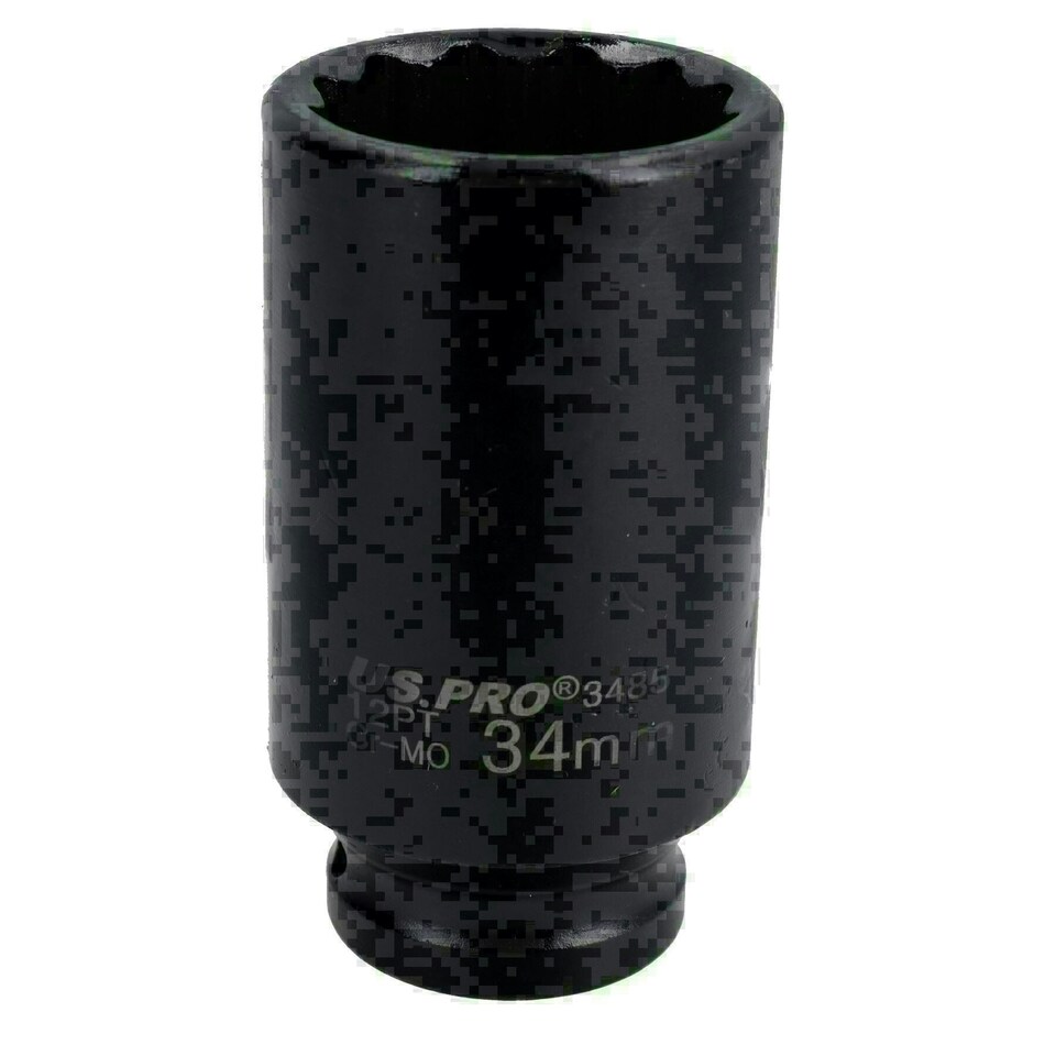 image 1 of 34mm Metric 1/2" Drive Deep Rear Hub Axle Nut Socket 12 Sided Bi-Hex