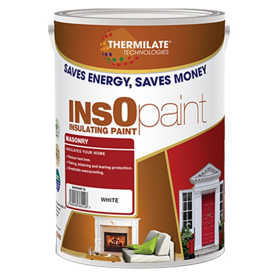 image 1 of InsOpaint Exterior Masonry Paint - Heat Reflecting, Insulating & Weatherproof Exterior Wall Protection - Matchstick - 5L