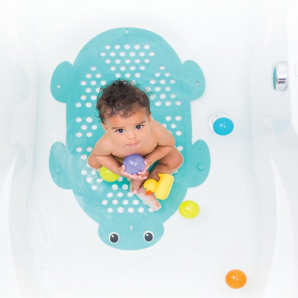 image 1 of Infantino 2-in-1 Bath Mat & Storage Basket Turtle