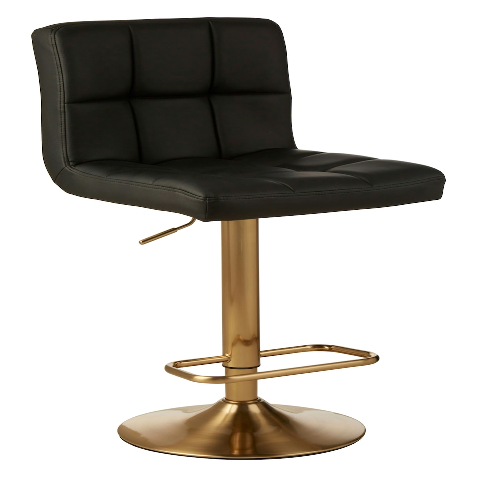 image 1 of Interiors by Premier Elegant Design Quilted Bar Stool, Comfort And Stable Counter Stool, Height Adjustable Contemporary Bar Stool