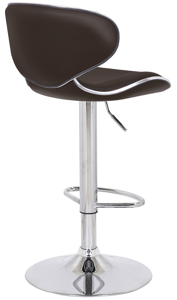 image 1 of Carcaso Single Kitchen Bar Stool, Chrome Footrest, Height Adjustable Swivel Gas Lift, Breakfast Bar & Home Barstool, Brown