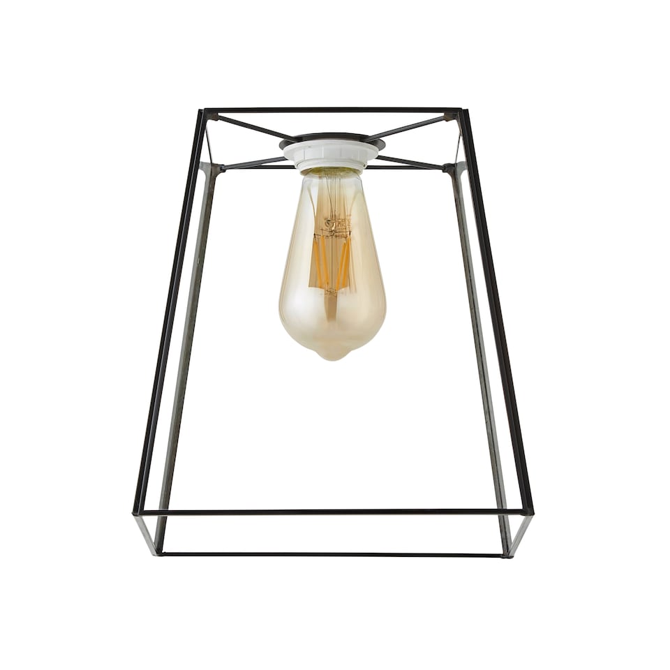 image 1 of ValueLights Susie Glass Pendant Lantern Black Lamp Shade & Bulb | Black