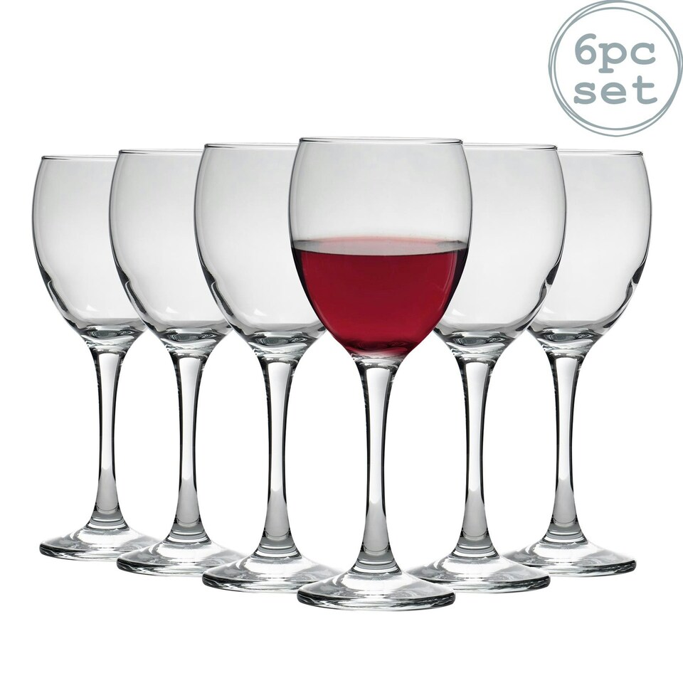 Argon Tableware Classic Red Wine Glasses 340ml Pack of 6 Tesco