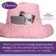 image 5 of Aamira Reading Pillow Pink Faux Fur Ribbed Memory Foam Support Cushion | Pink | Pink | Standard | 1