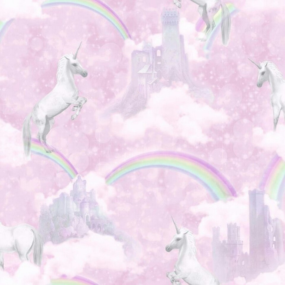 Holden Décor I Believe In Unicorns Wallpaper - Pink - 10m x 53cm | Pink