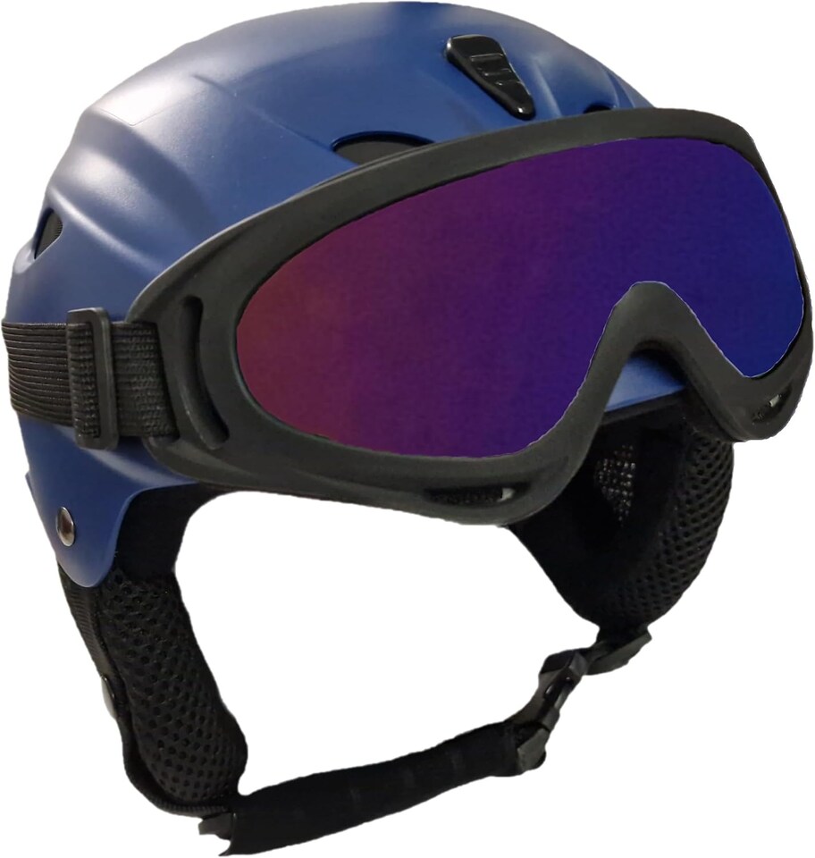 image 1 of Awe ABS Junior-Adult Ski-Snowboard Helmet Matt Blue 55-58cm - Goggle Compatible