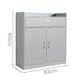 image 1 of Shoe Storage Cabinet Cupboard  2 Door Hallway Organiser Compact Space Saver | Grey