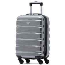 55x35x20cm Carry On Cabin Hard Shell Suitcase - 100+ Airlines Approved Including EasyJet (Paid), British Airways, Ryanair (Priority), TUI Silver | Silver Gloss | Cabin Bag