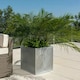 image 5 of Primrose Zinc Galvanised Silver Cube Planter Pot 40cm