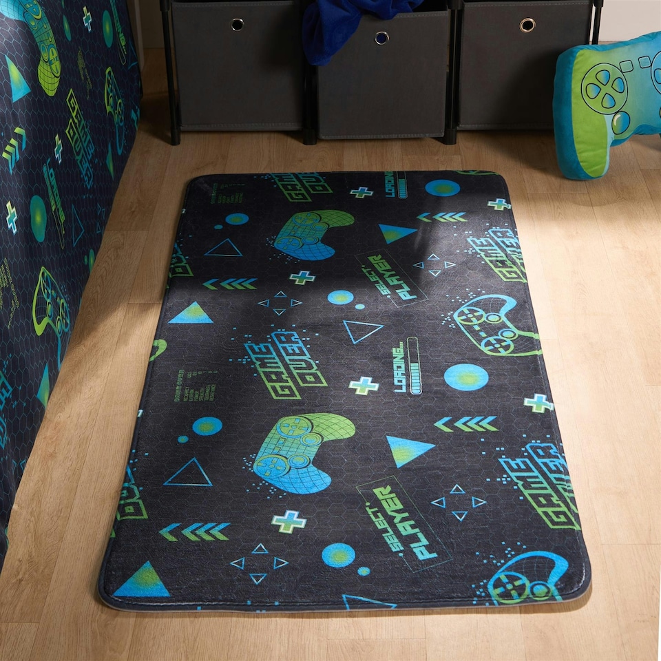 image 1 of OHS Kids Gaming Rug Super Soft Washable Anti Slip Indoor Home Decor Bedroom Runner Mat Multi | 65 x 120cm