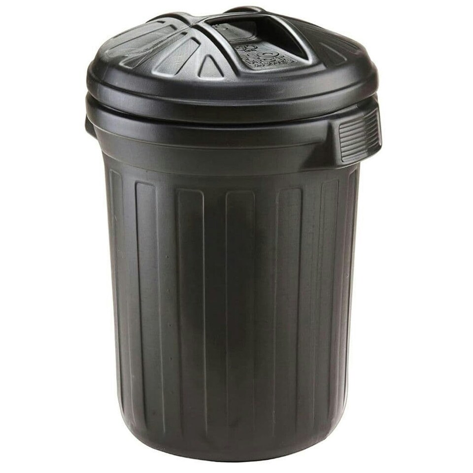 image 1 of 1 x 80 Litre Shatterproof Refuse Bin With Lid Ideal For Indoor & Outdoor Use Black