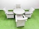 image 2 of Fimous Wicker PE Rattan Garden Furniture Set Patio Outdoor 4 Chairs Plus Medium Round Table Set Light Grey Mixed