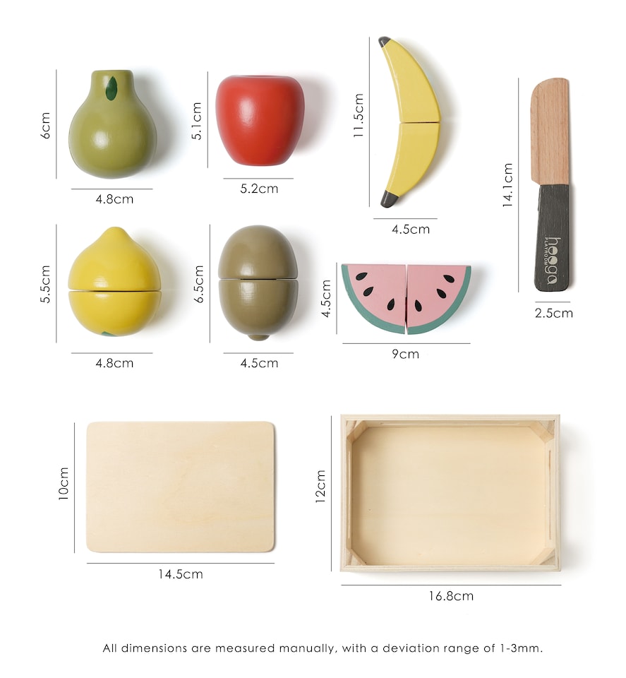 image 1 of Hooga Playroom Chopping Play Food - Wooden Play Fruit