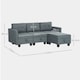 image 3 of HOMCOM Convertible Modular Sectional Sofa with Storage, Tufted 3 Seater Sofa Set, L Shaped Couch with Ottoman, Wood Frame for Living Room, Dark Grey | Grey