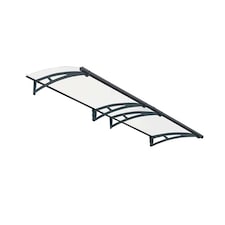 Patio Cover Aquila Door Awning Canopy 3000 Clear - Acrylic - L302 x W91.5 x H17.5 cm - Grey Grey