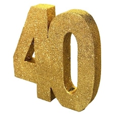 Happy 40 Birthday Gold Glitter Table Decoration