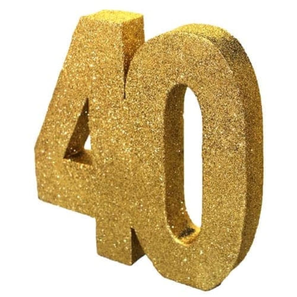Happy 40 Birthday Gold Glitter Table Decoration