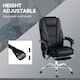 image 4 of Vinsetto Massage Office Chair, Heated Reclining Desk Chair, Black