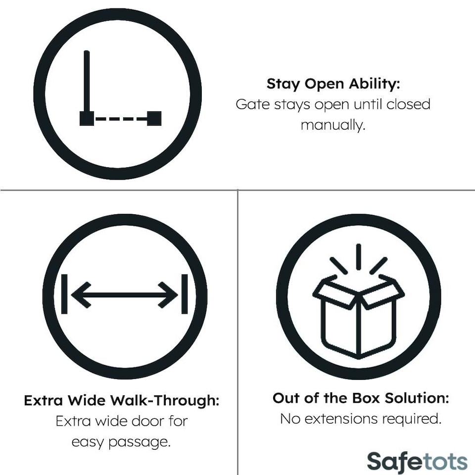 image 1 of Safetots Super Narrow Baby Gate, 60.5cm - 66.5cm, White, Child Safety Barrier, Pressure Fit Stair Gate | White | 1