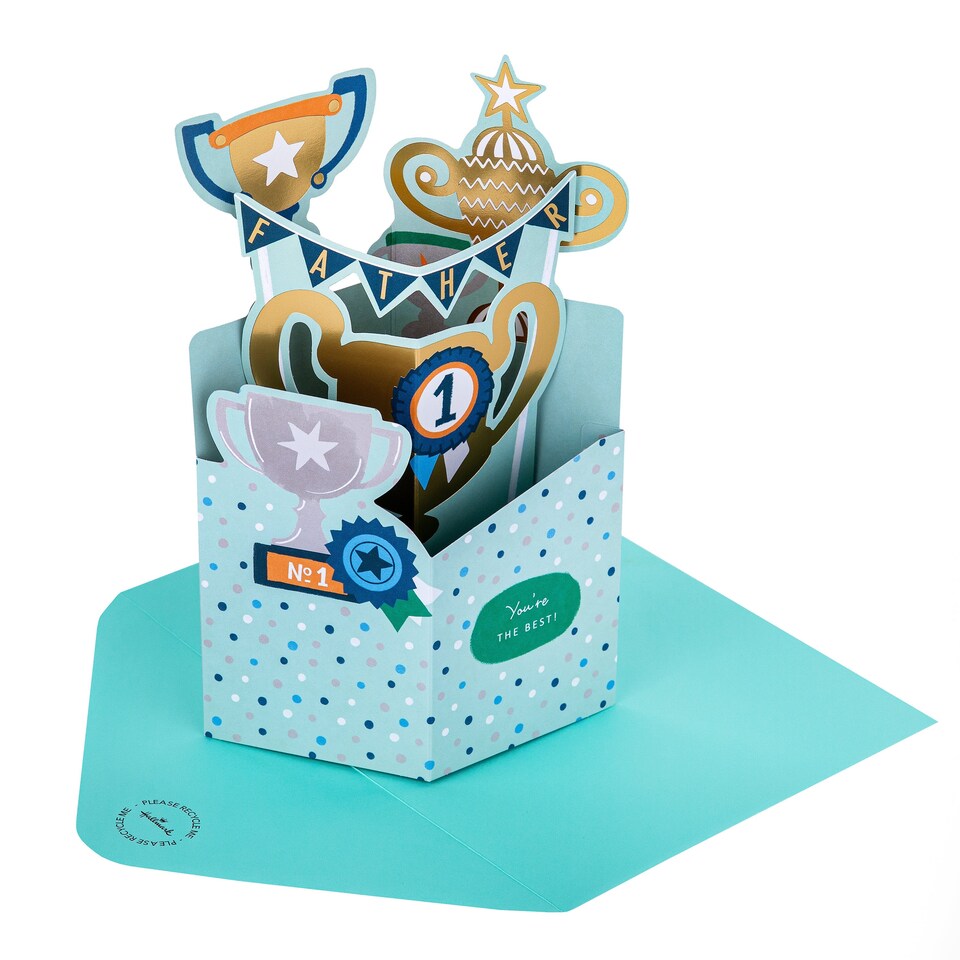 image 1 of Hallmark Father's Day Card For Father - 3D Pop-Up Trophy Design