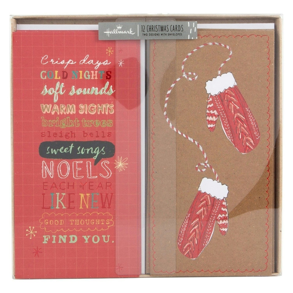 image 1 of Christmas Boxed Cards Cute Design Pack of 12 with 2 Designs