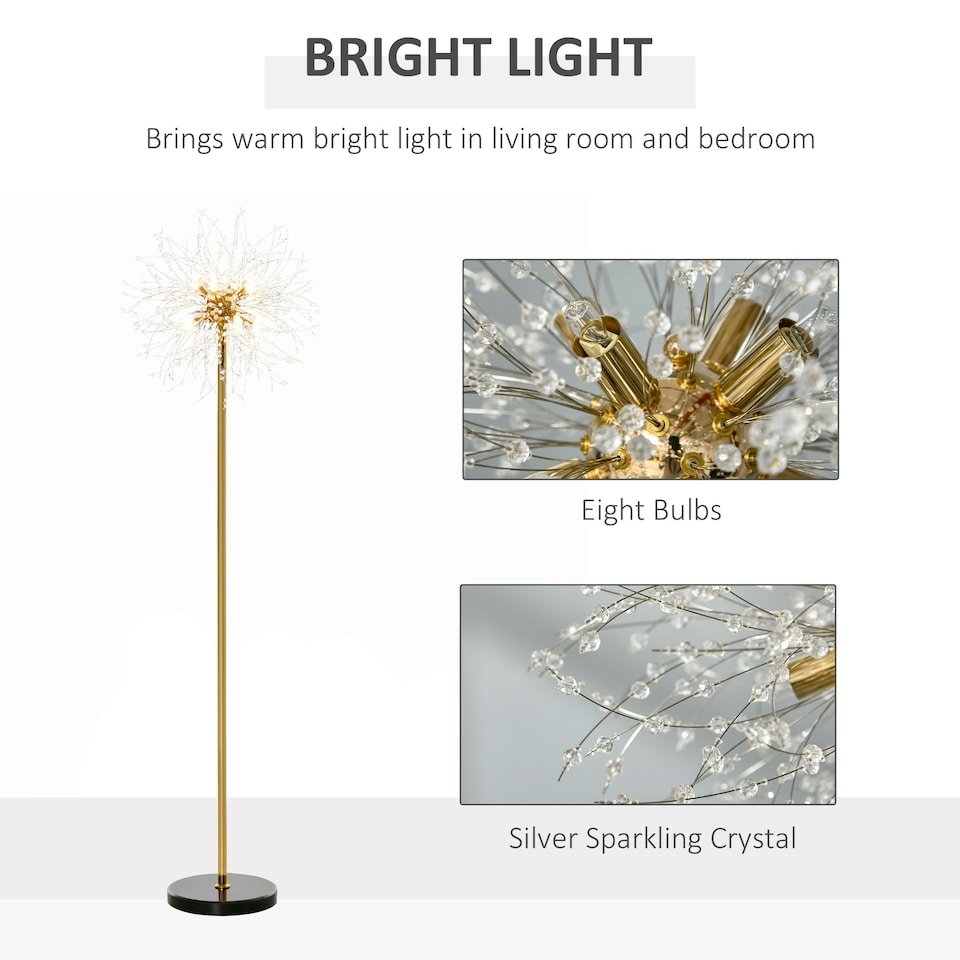 image 1 of HOMCOM Modern Floor Lamp with Dandelion-like Lampshade for Bedroom
