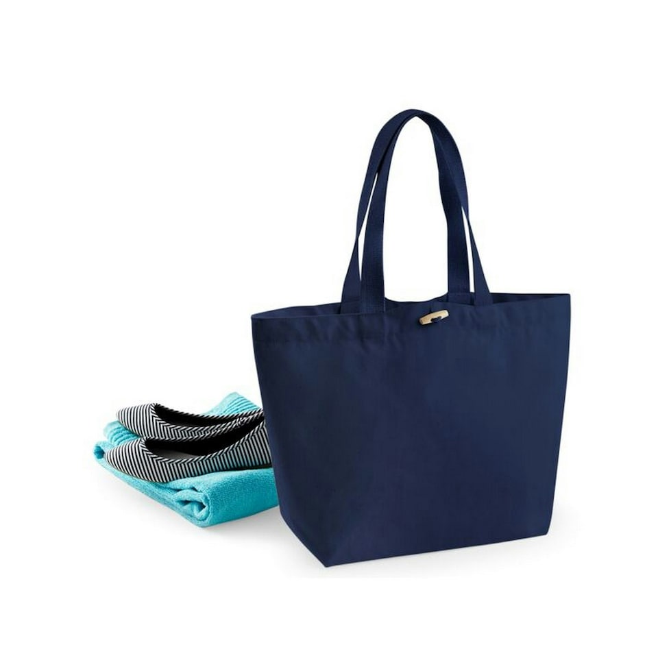 image 1 of Westford Mill Marina Organic Cotton Tote - French Navy - One Size | Multi