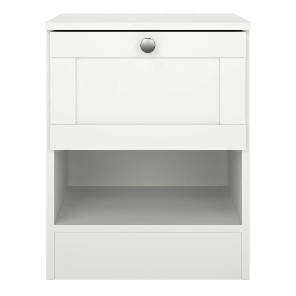 image 1 of Brande Nightstand with1 Frame Drawer in White White