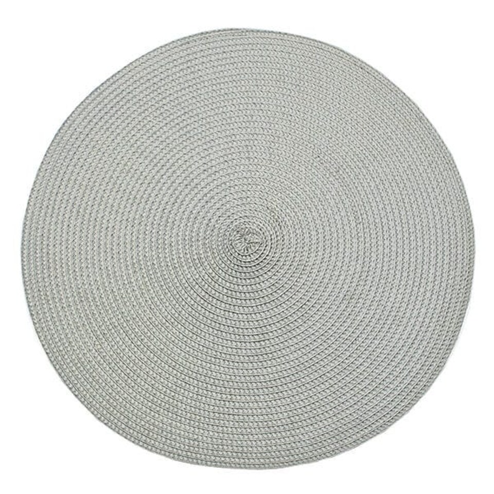 image 1 of Walton & Co Dove Grey Circular Ribbed Placemat