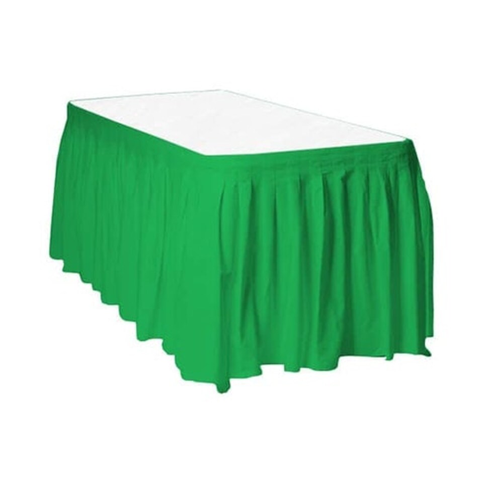 Emerald Green Plastic Table Skirt - 426cm x 73cm