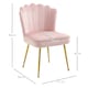 image 7 of HOMCOM Velvet-Feel Shell Accent Chair Home Bedroom Lounge Metal Legs Pink