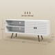 image 3 of HOMCOM TV Unit for 65" TVs with 2 Open Shelves, Door and 2 Cable Holes