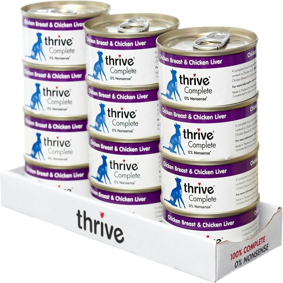 image 1 of thrive Cat 100% COMPLETE - CHICKEN BREAST & CHICKEN LIVER (pack of 12)