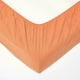 image 2 of Homescapes Burnt Orange Linen Fitted Sheet, Double Orange | Double