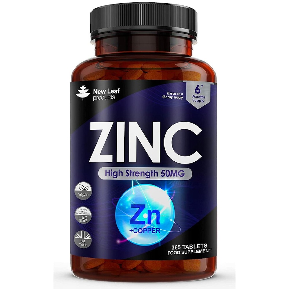 image 1 of Zinc Tablets 50mg 365 Vegan Zinc Supplements High Strength