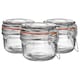 image 1 of Argon Tableware Glass Storage Jars - 125ml - Set of 6 - 4 Colour Seals Airtight Kitchen Storage Container Preserving Jar