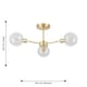 image 7 of Set of 2 Toner - Satin Brass with Globes 3 Light Flush Ceiling Lights | Gold | Satin brass plate and clear glass | Medium | 1