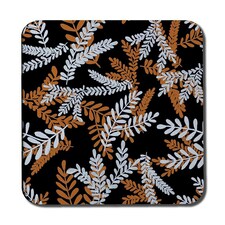 White & Orange Olive Leaves (Coaster)