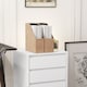 image 9 of HOMCOM Mobile Filing Cabinet with 4 Drawers, Under Desk Storage Cabinet for Home Office, White | White | White