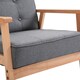 image 9 of HOMCOM Accent Chair Linen Armchair w/ Armrests for Living Room Grey Natural