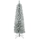 image 1 of HOMCOM 5 Foot Artificial Pencil Christmas Tree with  Snow Flocked Tips, White