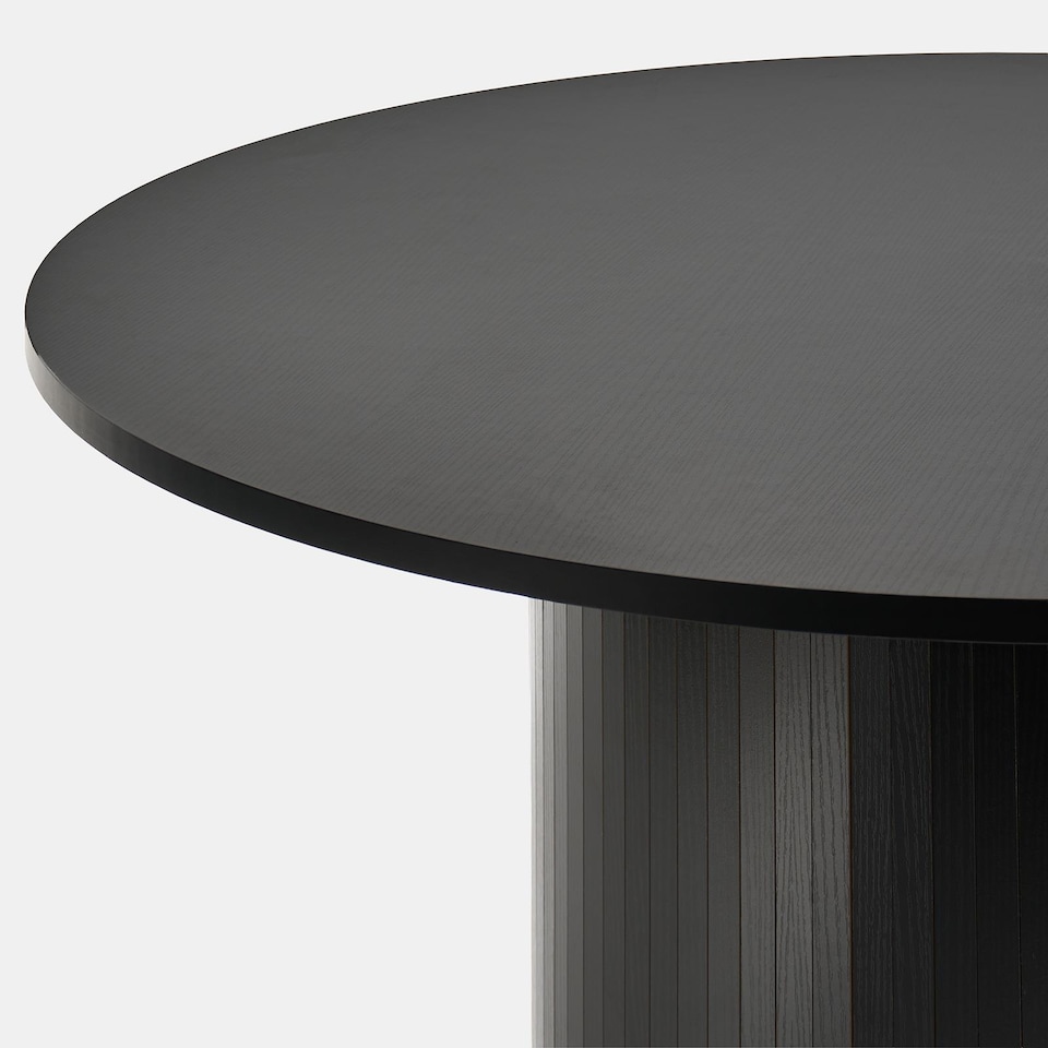 image 1 of OHS Madison Ribbed Round Dining Table Wood Effect
