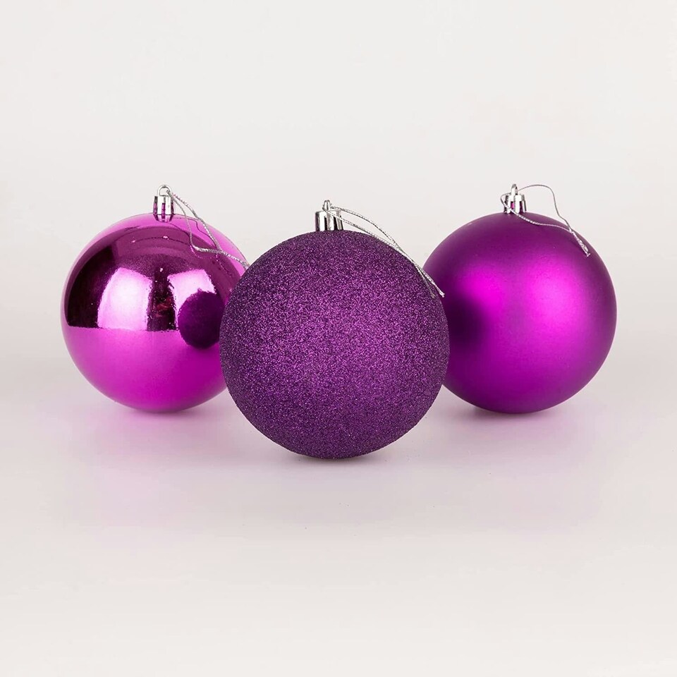 image 1 of 6 Purple Baubles - 10cm