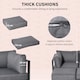 image 5 of Outsunny 6 PC Garden Daybed Aluminum Sectional Sofa Set Coffee Table Footstool | Grey