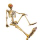 image 2 of 5ft (150cm) Posable Full Body Halloween LED Skeleton Decoration with Movable Joints and LED Eyes