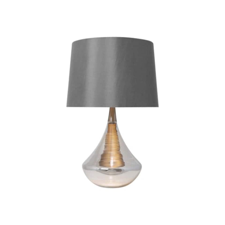 image 1 of Willis Satin Nickel Glass Table Lamp Grey